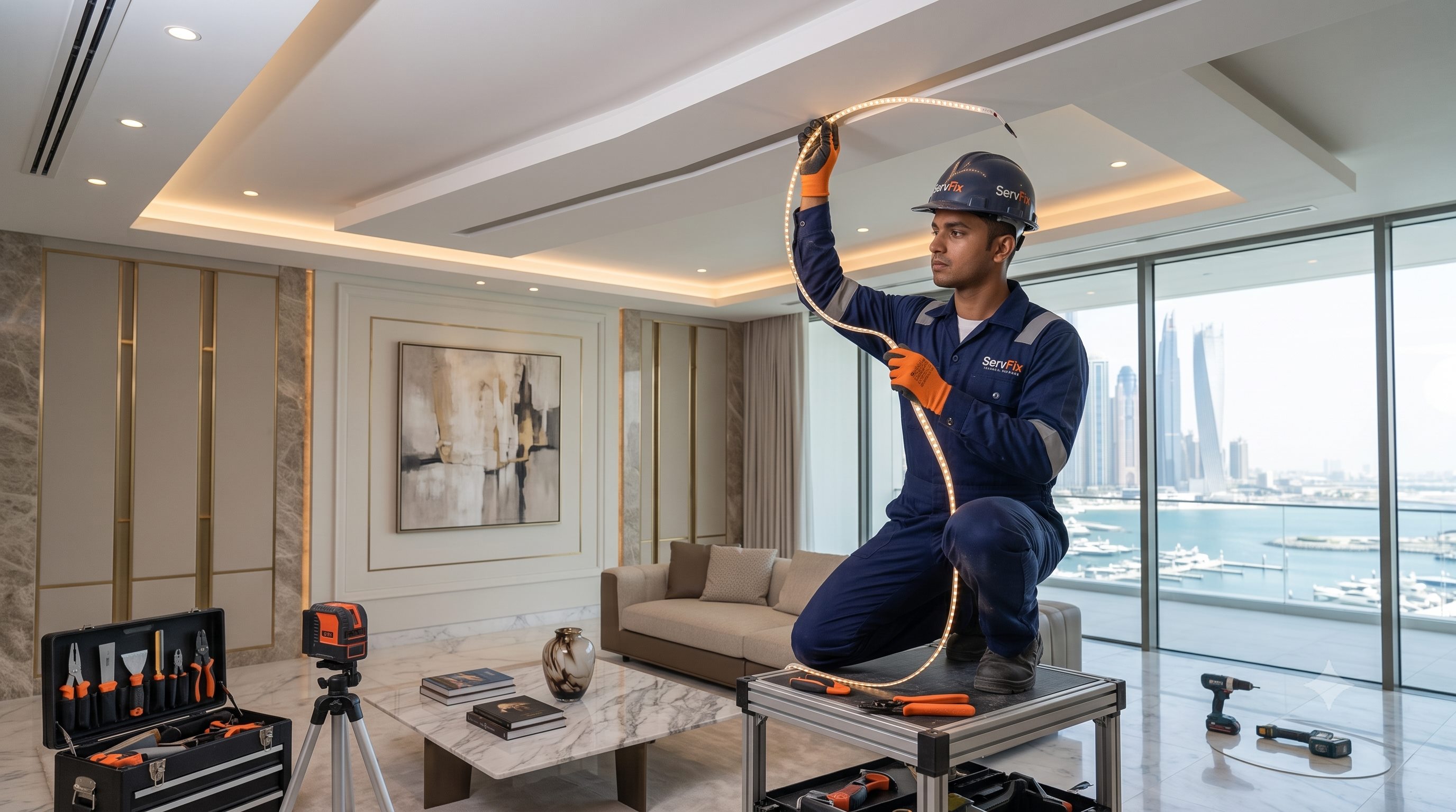 ServFix gypsum and ceiling services in Dubai